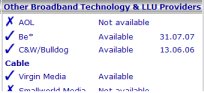 cable and LLU services