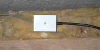BT connector in the loft showing black drop wire