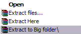 winrar extracting the files
